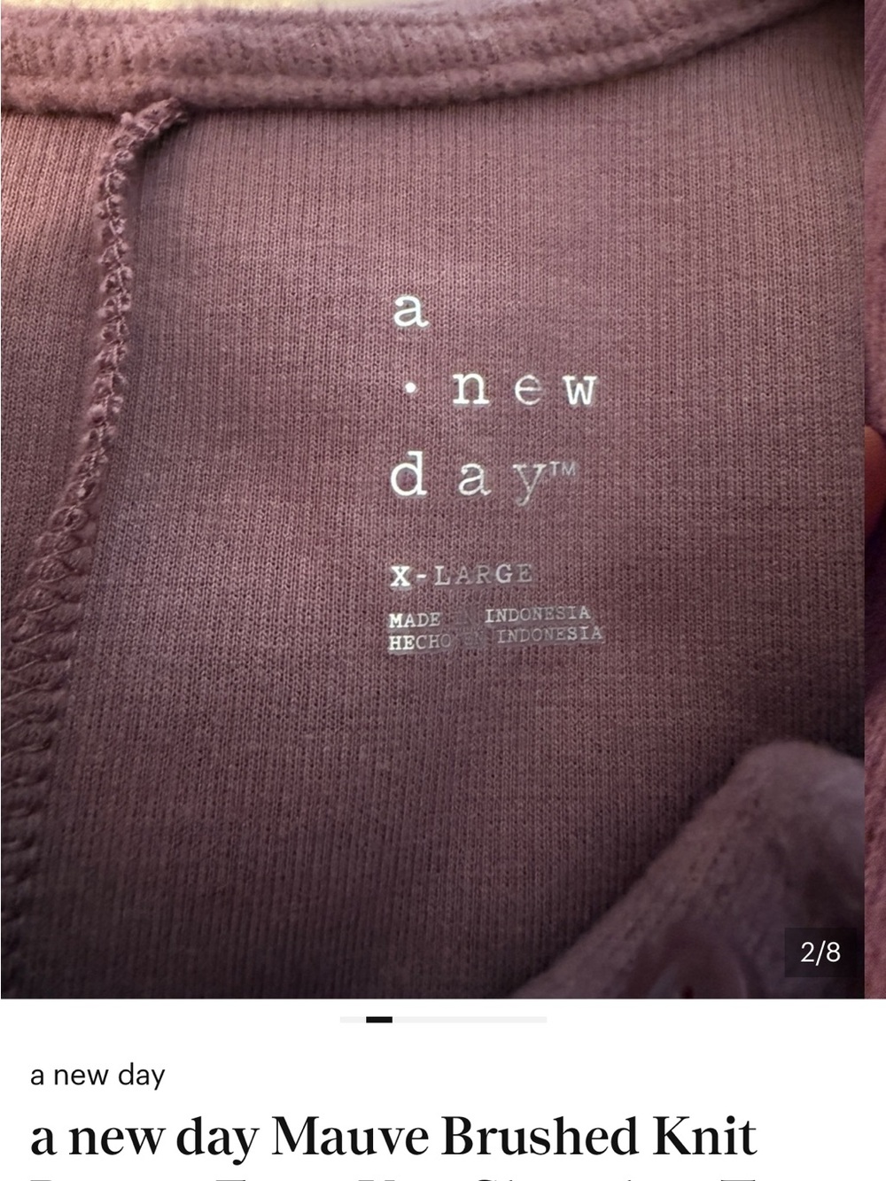 A New Day Women’s Brushed Vest Button-Front Crop Top Mauve XL - Picture 7 of 7